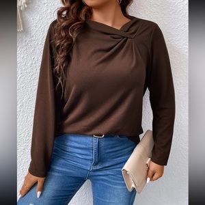 Plus twist front tee